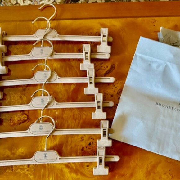 BRUNELLO CUCINELLI Adjustable Clips Pants Hangers, "6" Pack"& BC Shopping BAG! - Picture 4 of 5